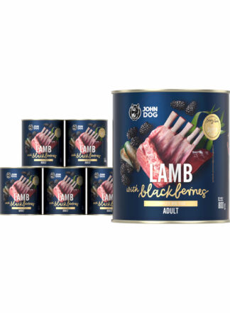 Nassfutter für Welpen Lamm mit Hering und Blaubeeren 6x800 g Berry Line Junior