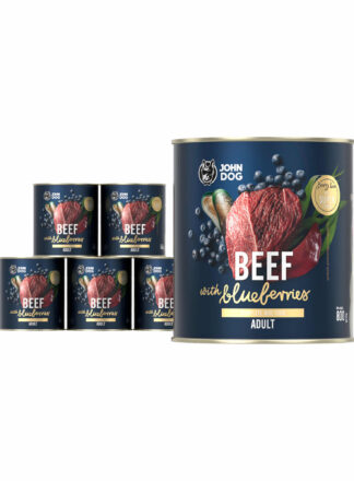 Nassfutter für Hunde Rindfleisch mit Heidelbeeren 6x800g Berry Line