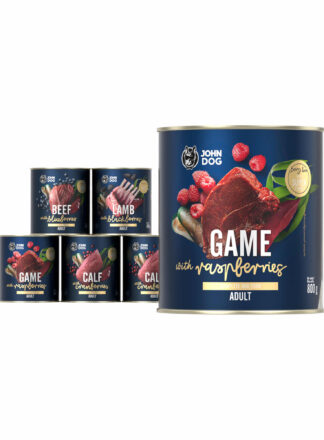 Nassfutter für Hunde Wild mit Himbeeren 6×800g Berry Line