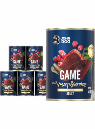Nassfutter für Hunde Wild mit Himbeeren 6×400g Berry Line