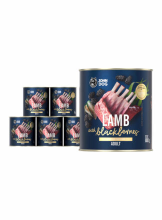 Nassfutter für Hunde Lamm mit Brombeeren 6×800g Berry Line