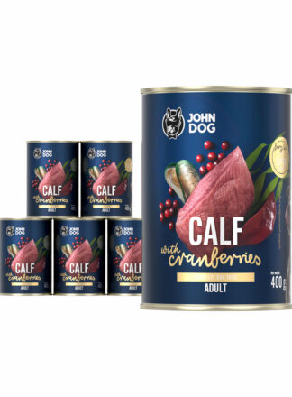 Nassfutter für Hunde Kalb mit Moosbeeren 6×400 g Berry Line