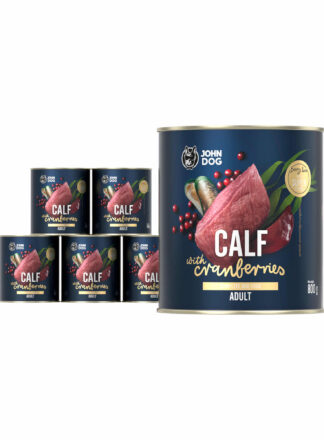 Nassfutter für Hunde Kalb mit Moosbeeren 6×800 g Berry Line