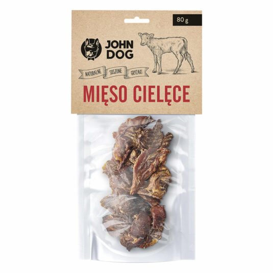 Natürliches Hundeleckerli. Getrocknetes Premium-Kalbfleisch. 80g.