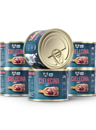 Nassfutter für Katzen Kalb und Pute 6x200g Premium Jane Cat