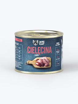 Jane Cat Katzennassfutter Kalbfleisch und Pute 200g Dose