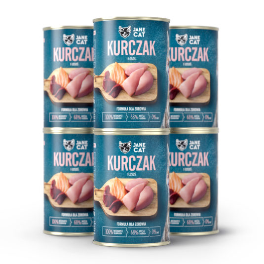 Premium Nassfutter. Huhn und Lachs Jane Cat 6x400g