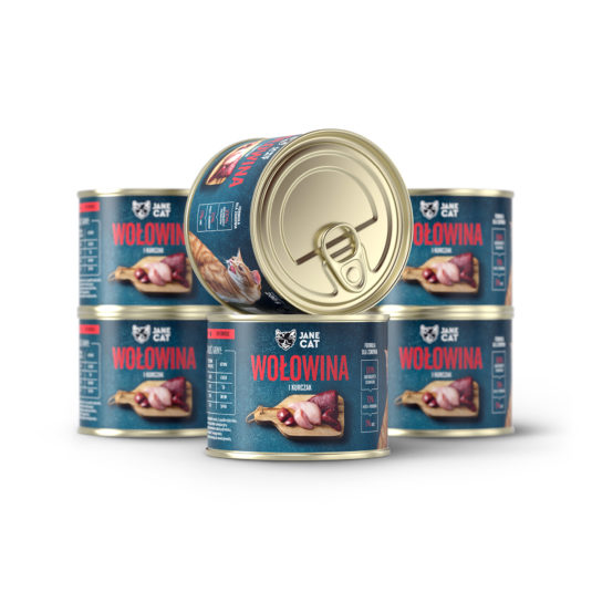 Premium Nassfutter. Rindfleisch und Huhn Jane Cat 6x200g