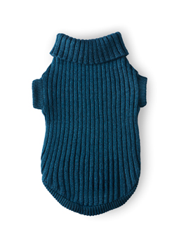 Die Vorderseite des nautischen Pullovers von John Dog, mit Aussparungen für die Vorderpfoten und einem vorgeformten Bauch für angenehmen Tragekomfort.