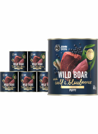 Nassfutter für Welpen Wildschwein mit Kalb und Beeren 6x 800g Berry Line Junior