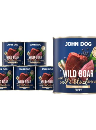 Nassfutter für Welpen Wildschwein mit Kalb und Beeren 6x 800g Berry Line Junior