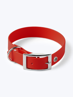 John Dog wasserdichtes Hundehalsband in candy rot mit einer Breite von 2,5 cm.