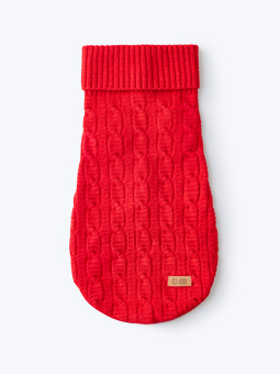 Roter Hundepulli - weich und warm für Spaziergänge an kälteren Tagen
