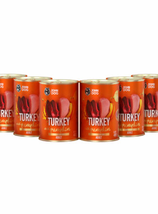 Monoprotein Nasfutter für Hunde Pute mit Kürbis 6x400g Pumpkin Line