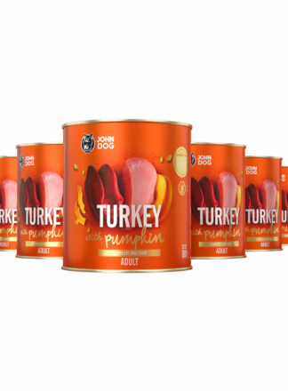 Monoprotein Nasfutter für Hunde Pute mit Kürbis 6x800g Pumpkin Line
