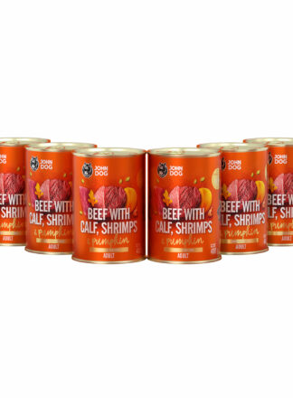 Nassfutter für Hunde Rind mit Kalb, Garnelen und Kürbis 6x400g Pumpkin Line