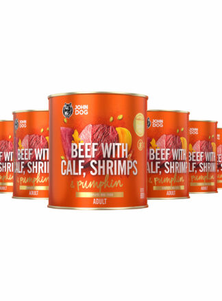 Nassfutter für Hunde Rind mit Kalb, Garnelen und Kürbis 6x800g Pumpkin Line