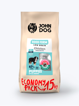 John Dog Good Form Low Grain Trockenfutter für Welpen.