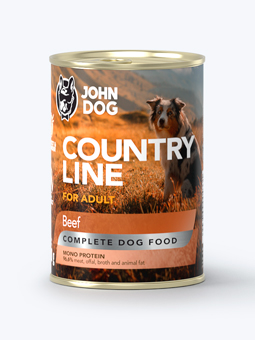 Country Line 400g Nassfutter, monoproteinhaltiges Rindfleisch.
