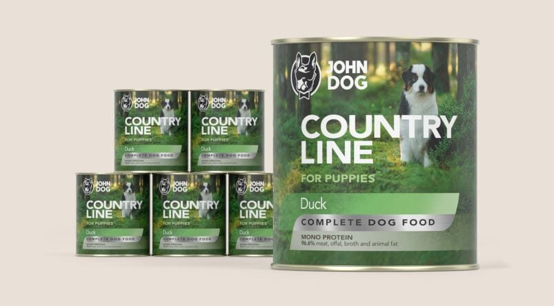 John Dog Country Line Ente Welpen Nassfutter, 6x800g Set