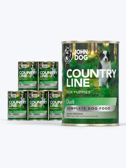 John Dog Country Line Ente Welpen Nassfutter, 6x400g Set