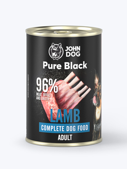 Nassfutter mit Lammfleisch Linie John Dog Pure Black 400 g.