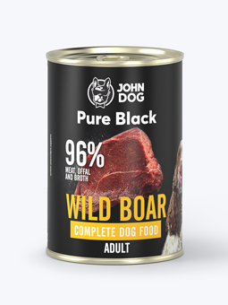 Dose Wildschwein Nassfutter 400g John Dog Pure Black line.