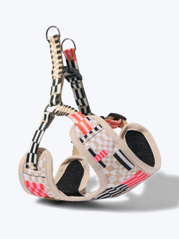 Druckloses Hundegeschirr von John Dog, mit Pariser Druck und beigen Paspeln.