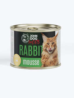 John Dog für Katzen Nassfutter Mousse mit Kaninchen, Dose 200g