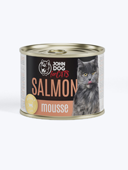 John Dog für Katzen Nassfutter Mousse mit Lachs, Dose 200g