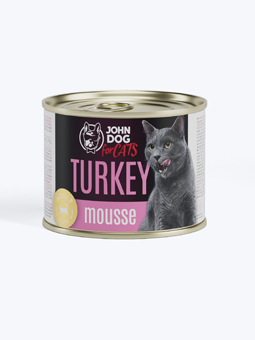 John Dog für Katzen Nassfutter für Kätzchen Mousse Truthahn, Dose 200g