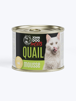 John Dog für Katzen Nassfutter Mousse mit Wachtel, Dose 200g