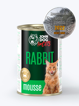 Mousse Nassfutter für Katzen 400g mit Kaninchen John Dog For Cats.