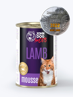 Mousse Nassfutter für Katzen 400g Lamm John Dog For Cats.