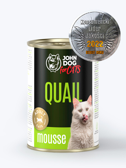 Mousse Nassfutter für Katzen 400g Wachtel John Dog For Cats.