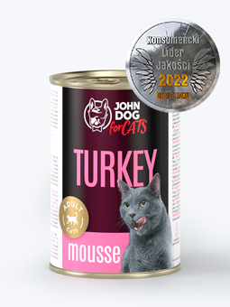 Mousse Nassfutter für Katzen 400g Truthahn John Dog For Cats.