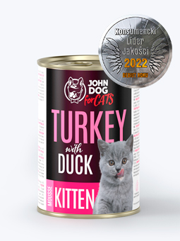 Mousse Nassfutter für Kätzchen 400g Pute mit Ente John Dog For Cats.