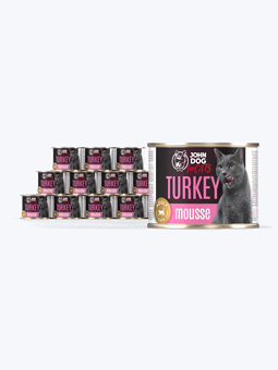 John Dog für Katzen Marke Truthahn Mousse Nassfutter Set, 12x200g Dosen