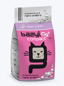 Basil Compact Bentonit antibakterielles Katzenstreu mit Nanosilber und Lavendelduft, 10l Beutel
