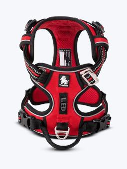 Truelove Premium Front Line Schutzgeschirr in rot für Hunde, Vorderansicht.