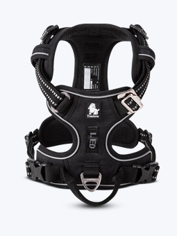 Truelove Premium Front Line Schutzgeschirr in Schwarz für Hunde, Vorderansicht.