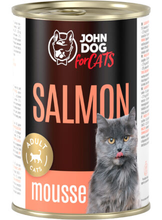 Monoprotein Nassfutter für Katzen Lachs 12x400g Mousse John Dog for Cats