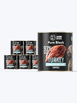 John Dog Pure Black Truthahn Welpen Nassfutter, 6x800g Set