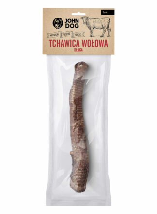 Getrocknetes Hundeleckerli. Lange Luftröhre vom Rind.