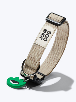 Beigefarbenes, geflochtenes Hundehalsband aus der John Dog Hey Hau Hello Kollektion