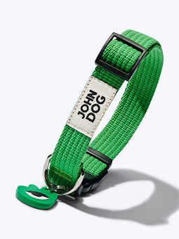 Grünes, geflochtenes Hundehalsband aus der John Dog Hey Hau Hello Kollektion