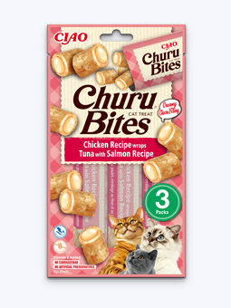 Leckerli für die Katze Churu bites Huhn mit Thunfisch und Lachs 3x10 g