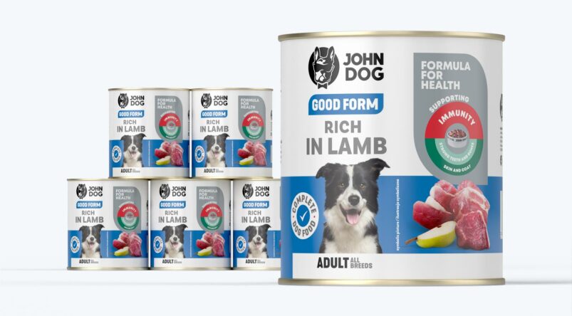 John Dog Good Form Nassfutter für Hunde mit Lamm, 6x800g Dosen-Set