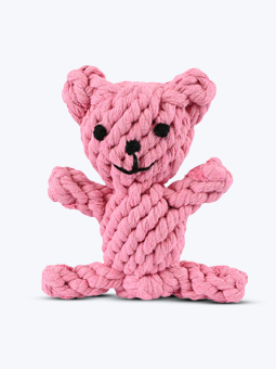 Hundespielzeug, rosa Teddybär, aus Schnur, Marke Pet Nova.