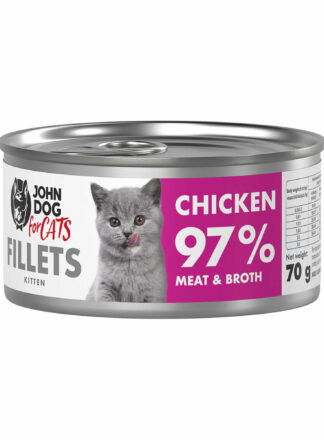 Monoprotein Nassfutter für Kätzchen Huhn Filets John Dog for Cats